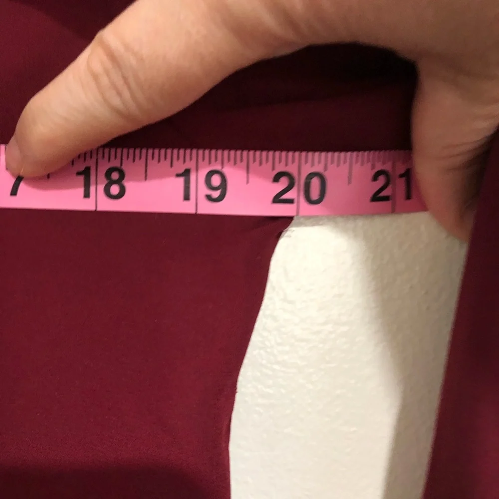 🔴Beautiful Burgundy Square Neck Long sleeve Mini Dress embroider shoulder sizeS - Picture 10 of 14